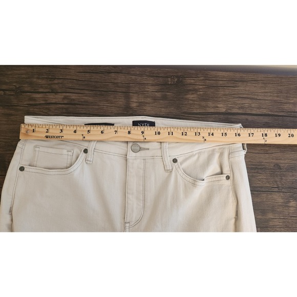NYDJ Womens Teresa Wide Leg Ankle Jeans Size 10 Cream Lift Tuck‎ Technology - Picture 8 of 10